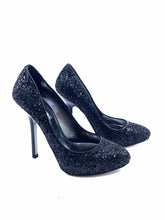 Load image into Gallery viewer, MIU MIU Size 7 Black Sparkly Pumps