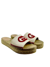 Load image into Gallery viewer, GUCCI  Pilar GG Canvas Espadrille Sandals | Size 9.5
