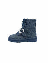 Load image into Gallery viewer, JIMMY CHOO Cora Size 6 Black, silver Tweed Solid Ankle Boot