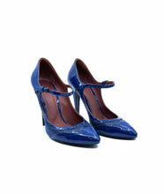 Load image into Gallery viewer, BOTTEGA VENETA Size 10 Navy Patent Leather Solid Pumps