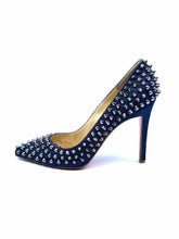 Load image into Gallery viewer, CHRISTIAN LOUBOUTIN Size 6.5 Blue Denim Rockstud Pumps
