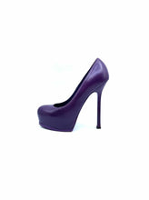 Load image into Gallery viewer, YSL Size 7 Purple Leather Solid Pumps