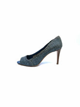 Load image into Gallery viewer, PRADA Size 9.5 Blue Leather Woven Pumps