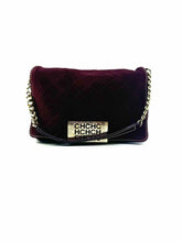 Load image into Gallery viewer, CAROLINA HERRERA Burgundy Suede Handbag