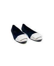 Load image into Gallery viewer, ROGER VIVIER Size 9.5 Black Satin Flats