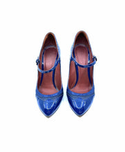 Load image into Gallery viewer, BOTTEGA VENETA Size 10 Navy Patent Leather Solid Pumps