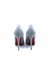 Load image into Gallery viewer, CHRISTIAN LOUBOUTIN Size 8 Grey Wool Pinstripe Pumps