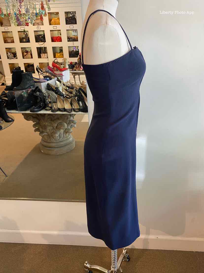 VALENTINO Size 6 Navy & White Dress Labels Luxury VALENTINO Size 6 Navy & White Dress Labels Luxury