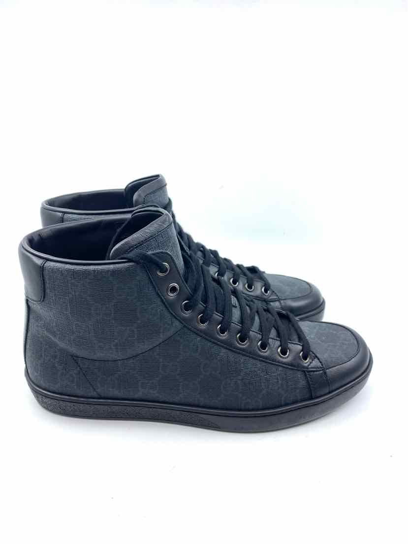 Black GG Supreme canvas and leather trainers, Gucci