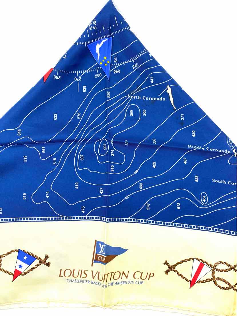 Louis Vuitton LV Cup 2000 Vintage Silk Scarf