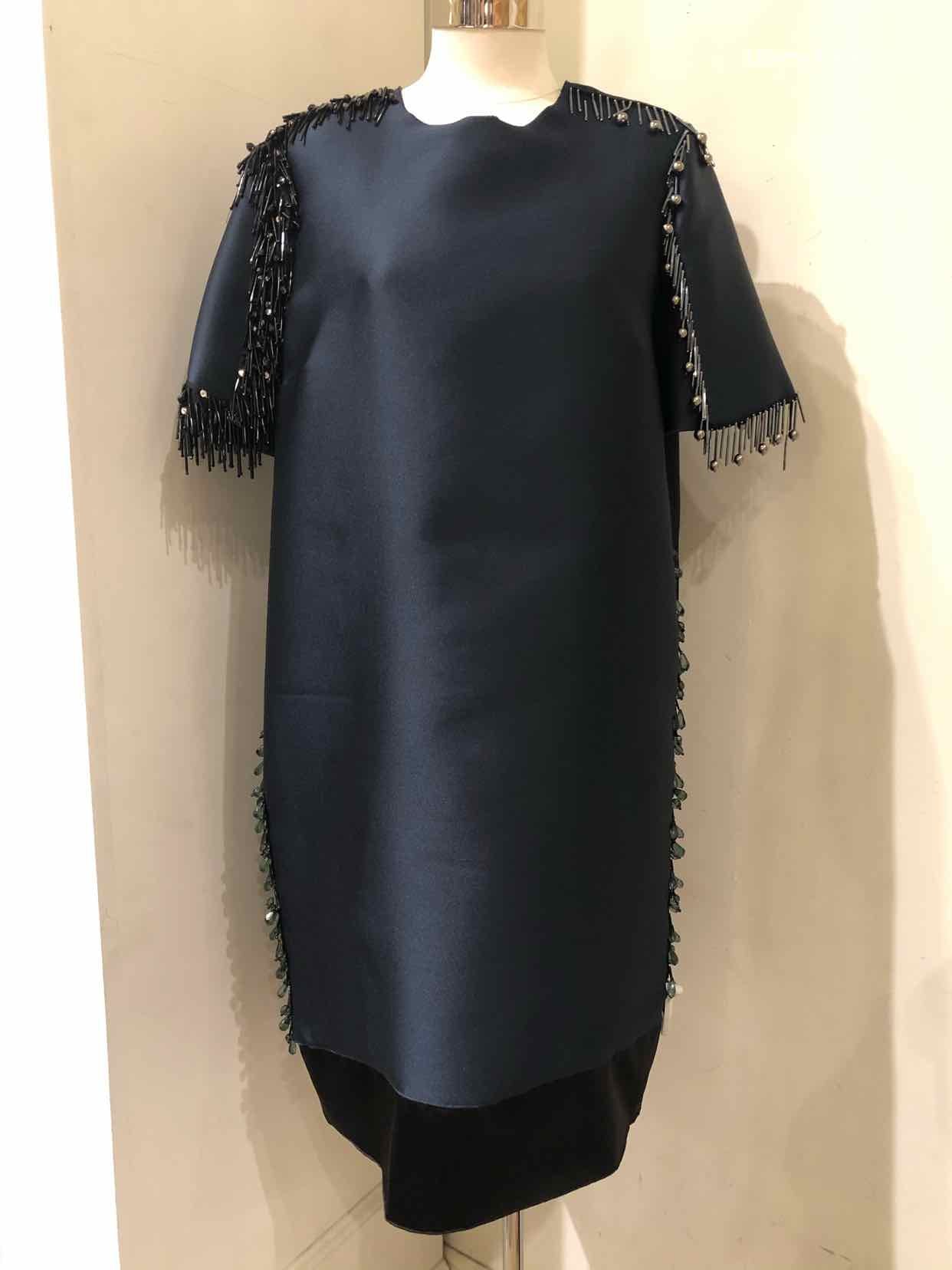 Silk Blend LANVIN Size 6 Navy, black Solid Dress Labels Luxury Silk Blend LANVIN Size 6 Navy, black Solid Dress Labels Luxury