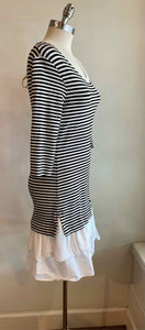 MOSCHINO Size M Black & White Stripe Dress