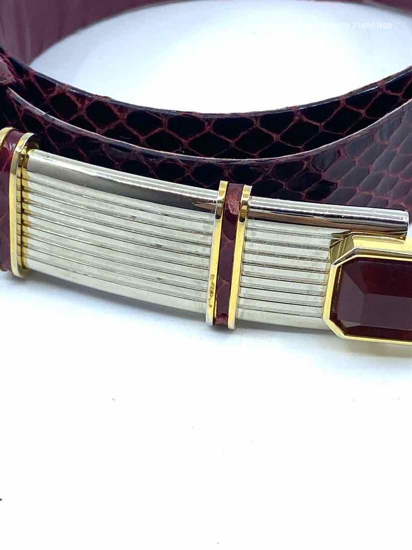 JUDITH LEIBER Burgundy Belt Labels Luxury JUDITH LEIBER Burgundy Belt Labels Luxury