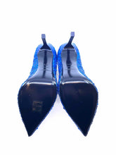 Load image into Gallery viewer, SAINT LAURENT Size 7.5 Royal Blue Sequined Solid Pumps