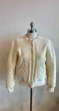Load image into Gallery viewer, SONIA RYKIEL Size 2 Cream Velour Quilted Jacket

