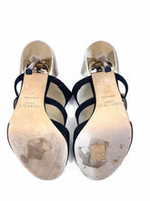 Load image into Gallery viewer, JIMMY CHOO Size 7 Black & Gold Suede Solid Pumps