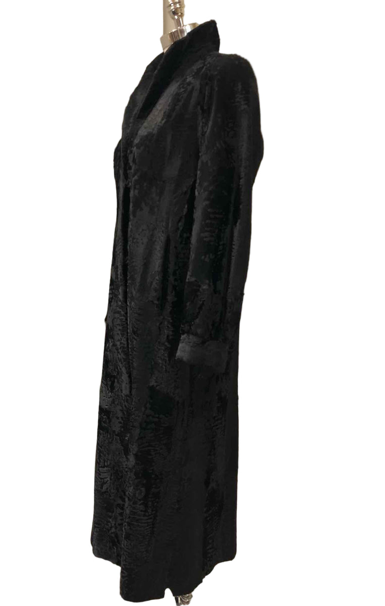 レア　フェンディ　シルクベルベット　ファーコート　fendi FENDI Size S Black Fur Coat – Labels Luxury