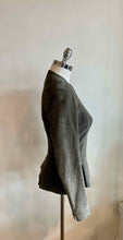 Load image into Gallery viewer, THE ROW Anasta Size 2 Olive Suede Solid Jacket
