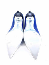Load image into Gallery viewer, GUNMETAL Size 5.5 Blue Leather Pumps
