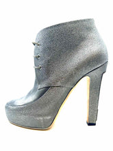 Load image into Gallery viewer, CHANEL Size 9 Gunmetal Leather Metallic Solid Ankle Boot
