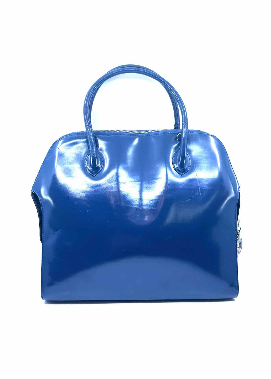 SALVATORE FERRAGAMO Navy Leather Solid Handbag