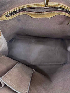 LOUIS VUITTON Brown Coated Leather LOGO Handbag