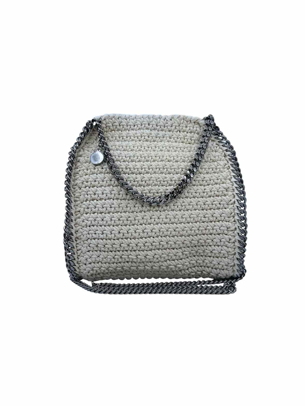 STELLA MCCARTNEY Beige Crochet Woven Handbag