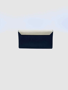 LOUIS VUITTON Portefeiulle Lock-Me II Navy, Cream Leather Solid Wallet
