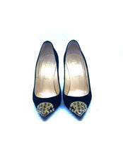 Load image into Gallery viewer, CHRISTIAN LOUBOUTIN Size 9 Black Suede Studs Pumps
