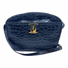 Load image into Gallery viewer, SALVATORE FERRAGAMO Vara Black Crocodile Handbag
