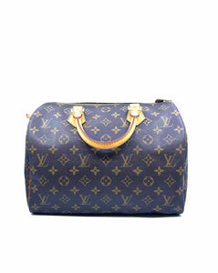 LOUIS VUITTON Speedy 30 Brown Coated canvas Monogram Handbag
