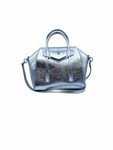 Load image into Gallery viewer, GIVENCHY Mini Antigona Lock bag Silver Leather Metallic Solid Handbag
