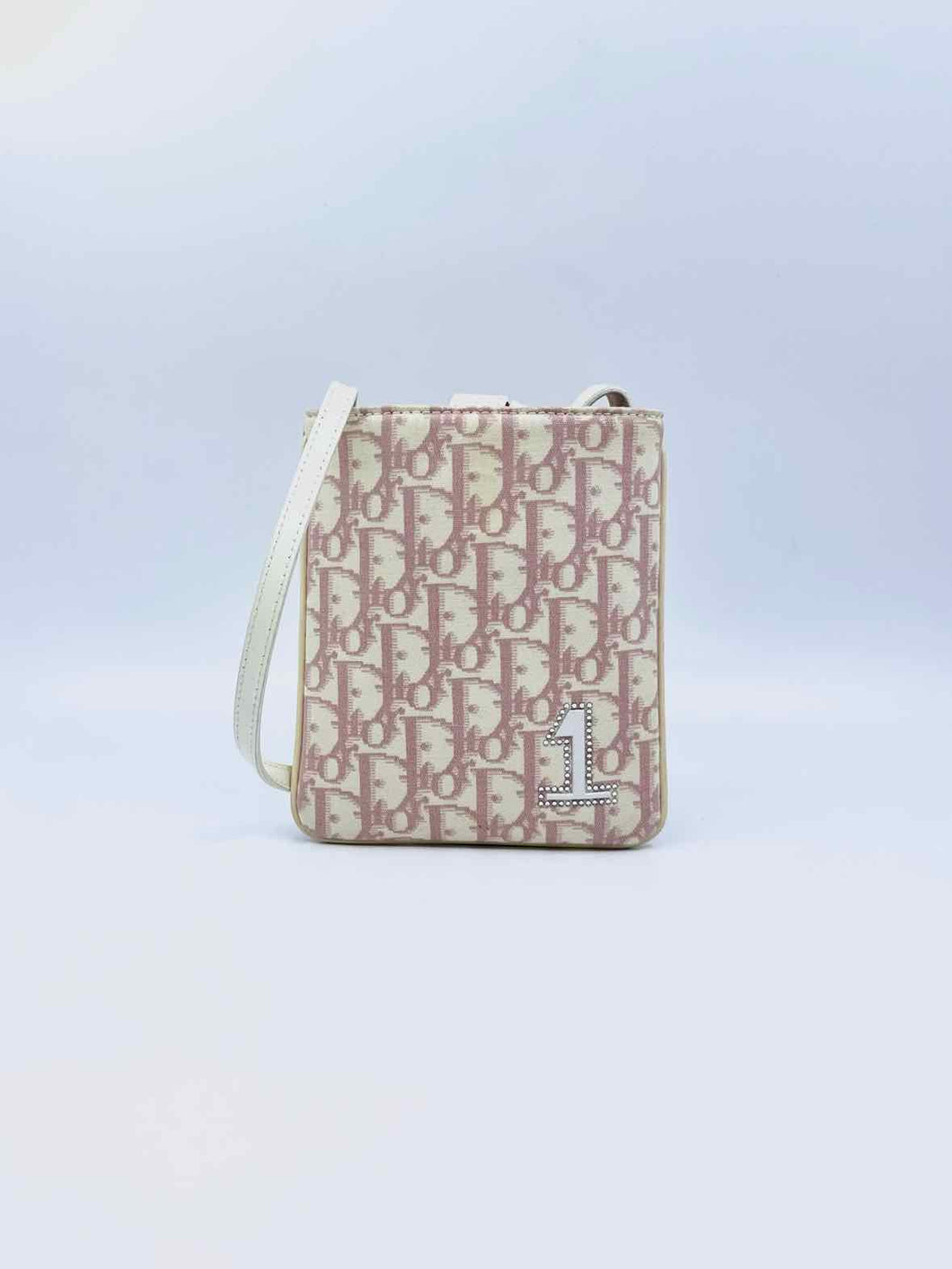 CHRISTIAN DIOR Pink, Cream Canvas Monogram Handbag