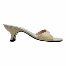 Load image into Gallery viewer, CHANEL Size 9 Cream Leather Monogram Sandals
