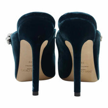 Load image into Gallery viewer, JIMMY CHOO Size 9 Green Velvet Mules

