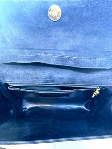 SALVATORE FERRAGAMO Black Suede Handbag
