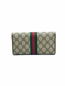 GUCCI Ophidia Brown Coated canvas Monogram Wallet