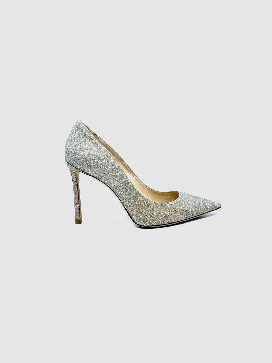 JIMMY CHOO Size 8 Gold Sparkle Pumps