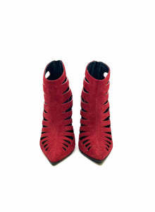 GIUSEPPE ZANOTTI Size 9.5 Red Suede Ankle Boot