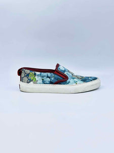 GUCCI Size 6 Blue Floral Sneakers
