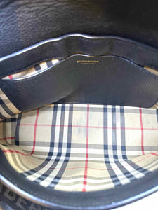 BURBERRY Black Leather Solid Handbag