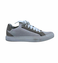 Load image into Gallery viewer, BRUNELLO CUCINELLI Size 8.5 Silver, Grey FlyKnit Shimmery Sneakers
