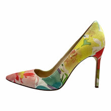 Load image into Gallery viewer, MANOLO BLAHNIK Size 10.5 Green, Pink Canvas Floral Pumps
