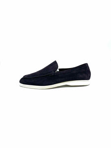 LORO PIANA Summer Walk Size 44 Grey Suede Solid Loafers