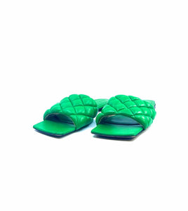 BOTTEGA VENETA Size 8.5 Green Leather Sandals