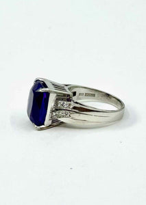 Platinum Amethyst Diamond Ring