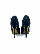 Load image into Gallery viewer, CHRISTIAN DIOR Size 7.5 Black Suede Solid Pumps
