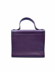 YVES SAINT LAURENT Maroon Leather Solid Handbag