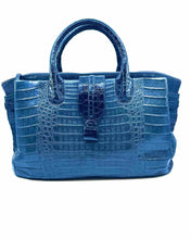 Load image into Gallery viewer, NANCY GONZALEZ Grey Leather Crocodile Handbag
