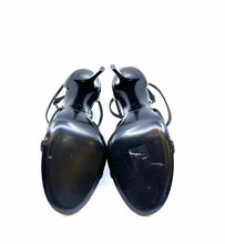 Load image into Gallery viewer, YVES SAINT LAURENT Cassandra Size 11 Black Patent Leather Solid Sandals
